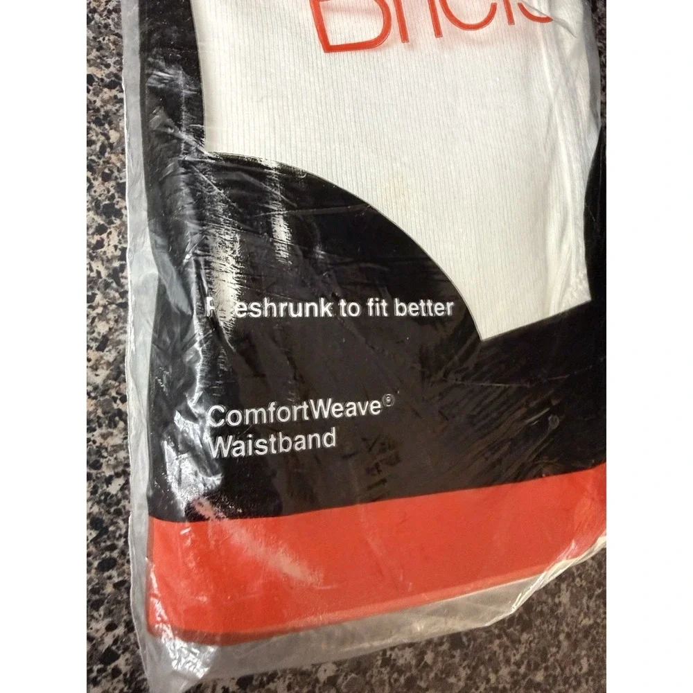 VTG 80s Hanes Mens Briefs 3 Pack NOS Made In USA 40 White Cotton Comfortweave